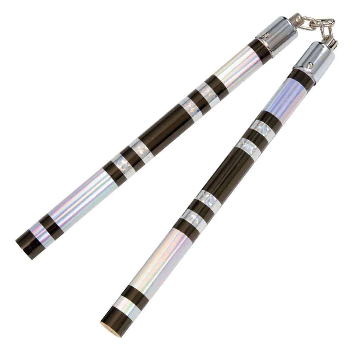 Hot Century US Retail Chrome Stripe Taped Competition Nunchaku