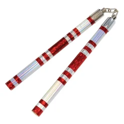 Hot Century US Retail Chrome Stripe Taped Competition Nunchaku