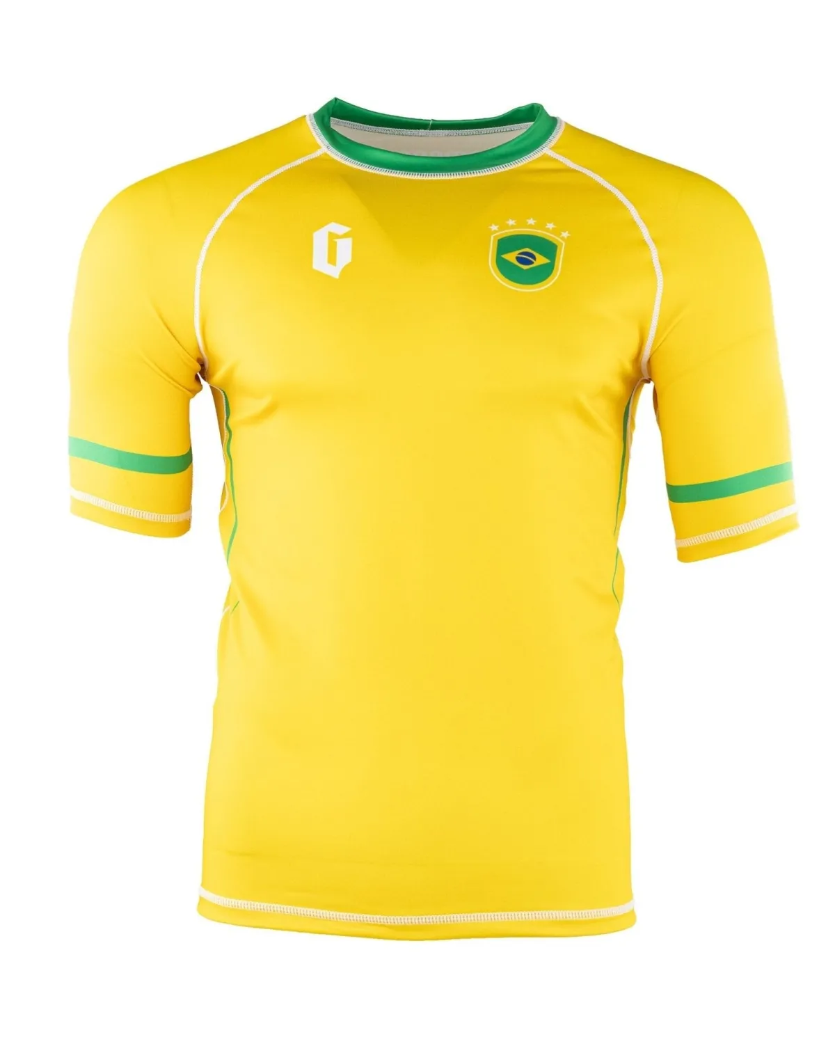 Clearance Gameness Brazil Short Sleeve Rash Guard Yellow