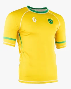 Clearance Gameness Brazil Short Sleeve Rash Guard Yellow