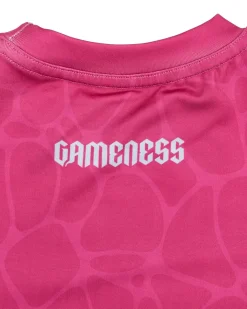 Outlet Gameness Girl's Tempest Short Sleeve Rash Guard Pink/Blue