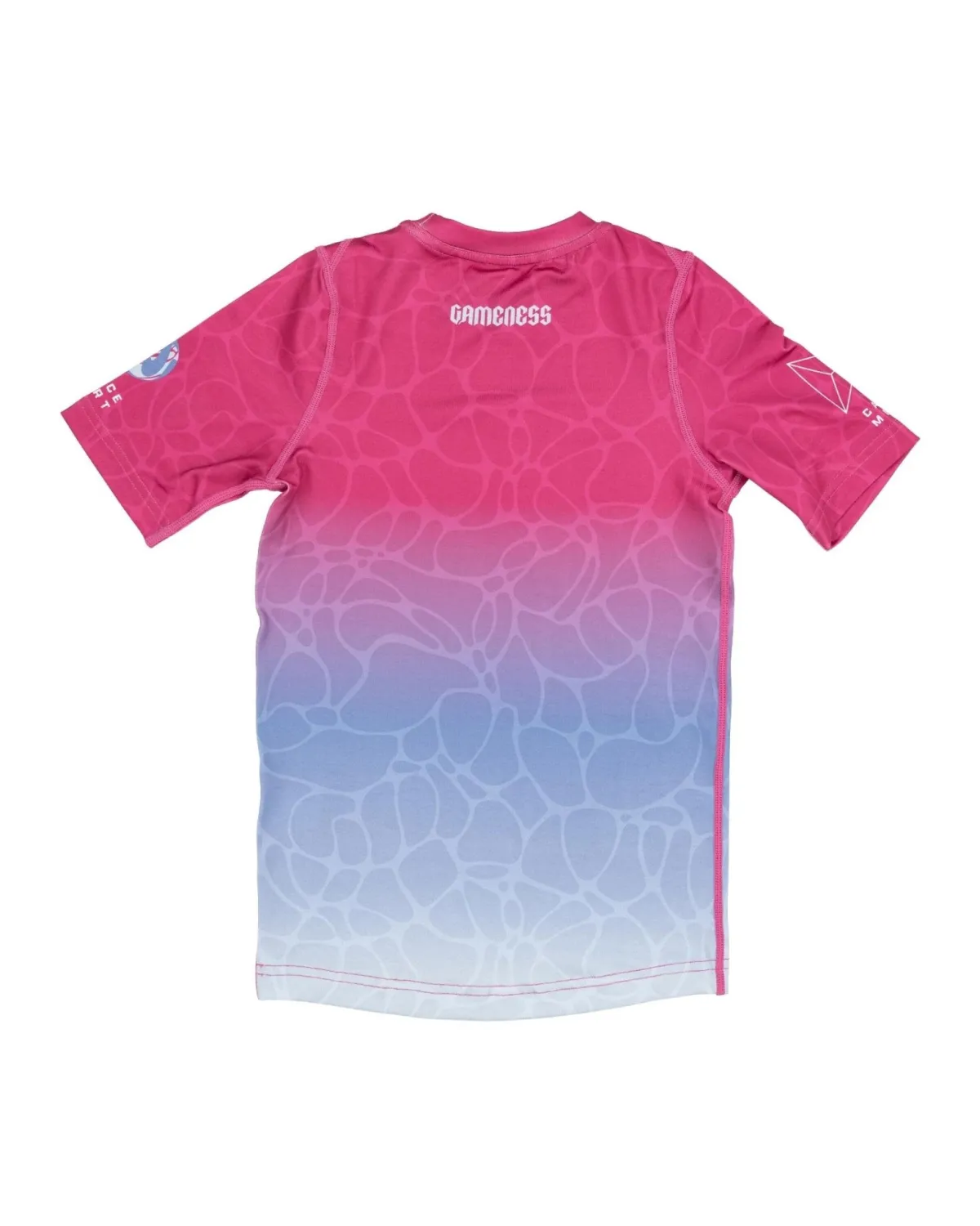 Outlet Gameness Girl's Tempest Short Sleeve Rash Guard Pink/Blue