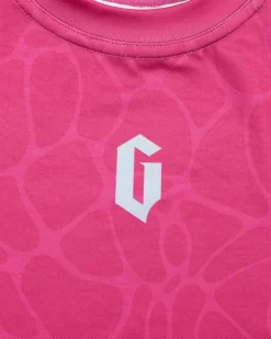 Outlet Gameness Girl's Tempest Short Sleeve Rash Guard Pink/Blue