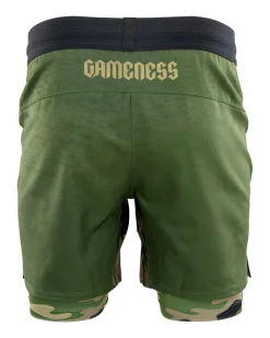 Online Century Martial Arts Gameness Men's Combate Lined Grappling Shorts Olive