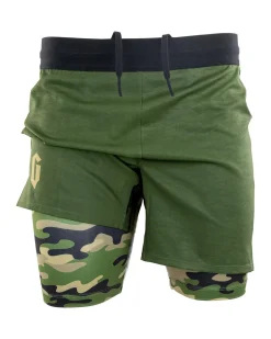 Online Century Martial Arts Gameness Men's Combate Lined Grappling Shorts Olive