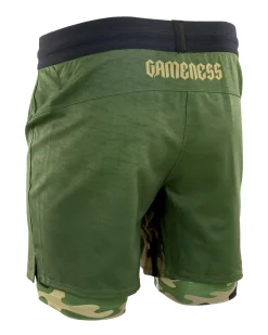 Online Century Martial Arts Gameness Men's Combate Lined Grappling Shorts Olive