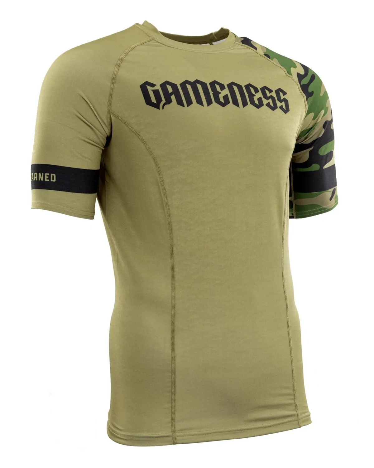 Outlet Century Martial Arts Gameness Men's Combate Short Sleeve Rash Guard Olive
