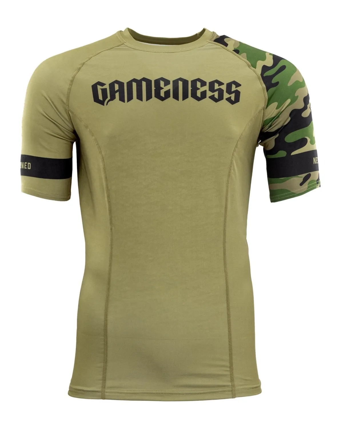Outlet Century Martial Arts Gameness Men's Combate Short Sleeve Rash Guard Olive