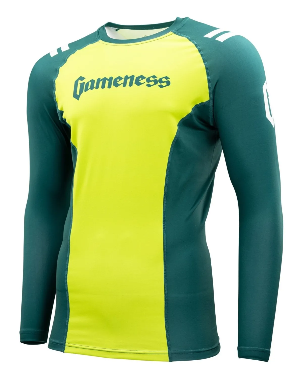Outlet Gameness Men's Eco Long Sleeve Rash Guard Dark Green
