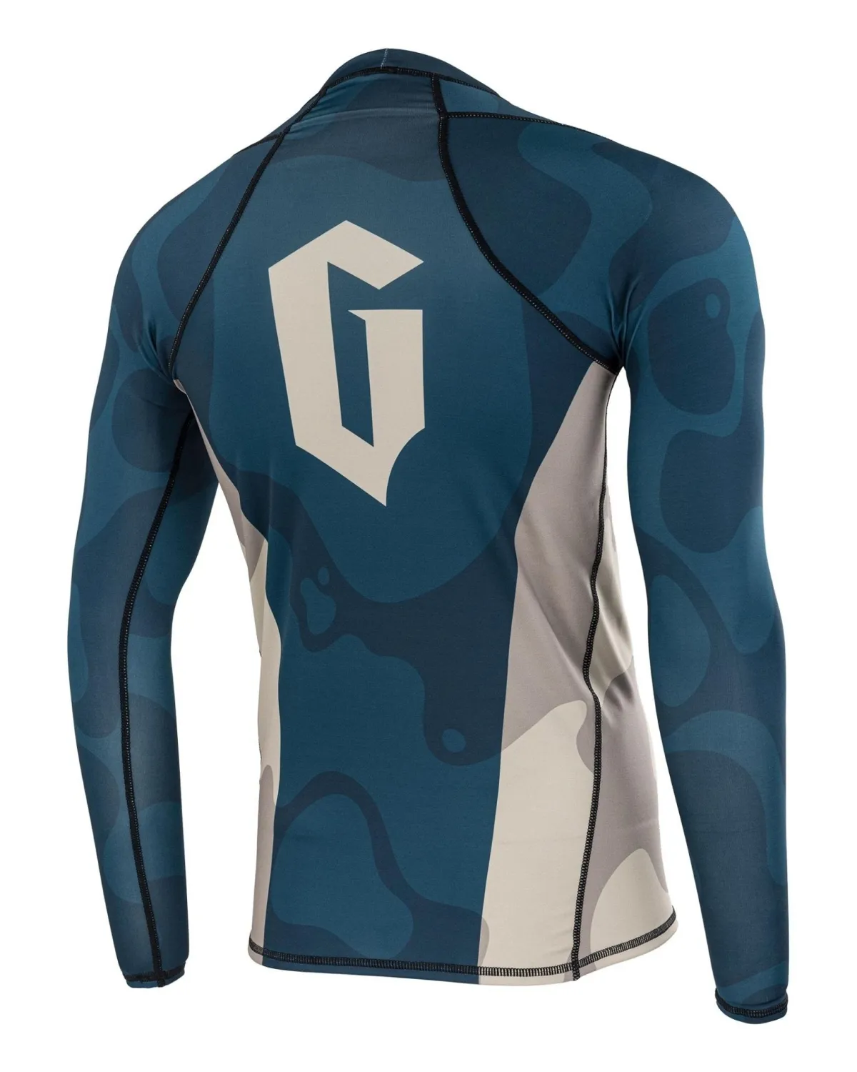 Online Gameness Men's Long Sleeved Meeting Of The Waters Rash Guard Navy