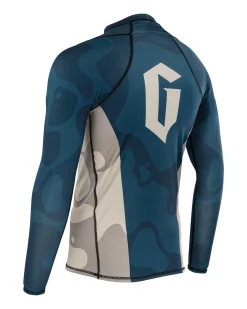 Online Gameness Men's Long Sleeved Meeting Of The Waters Rash Guard Navy
