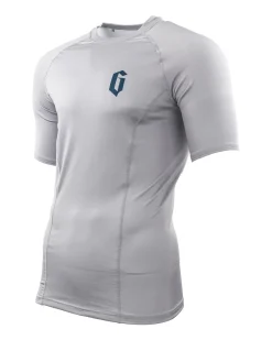 Best Gameness Men's Short Sleeve Solid Rash Guard Grey