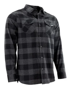 Outlet Gameness Roll Call Men's Flannel Shirt Black/Grey