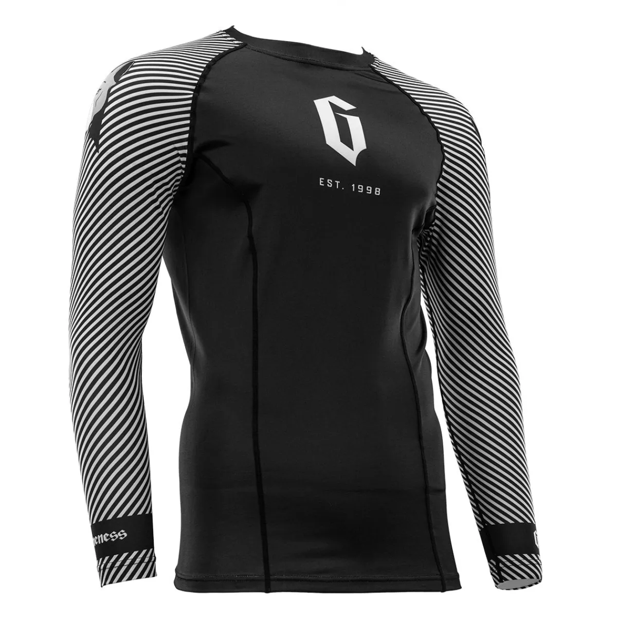 Clearance Gameness Spirit Animal Long Sleeve Rash Guard Black/White