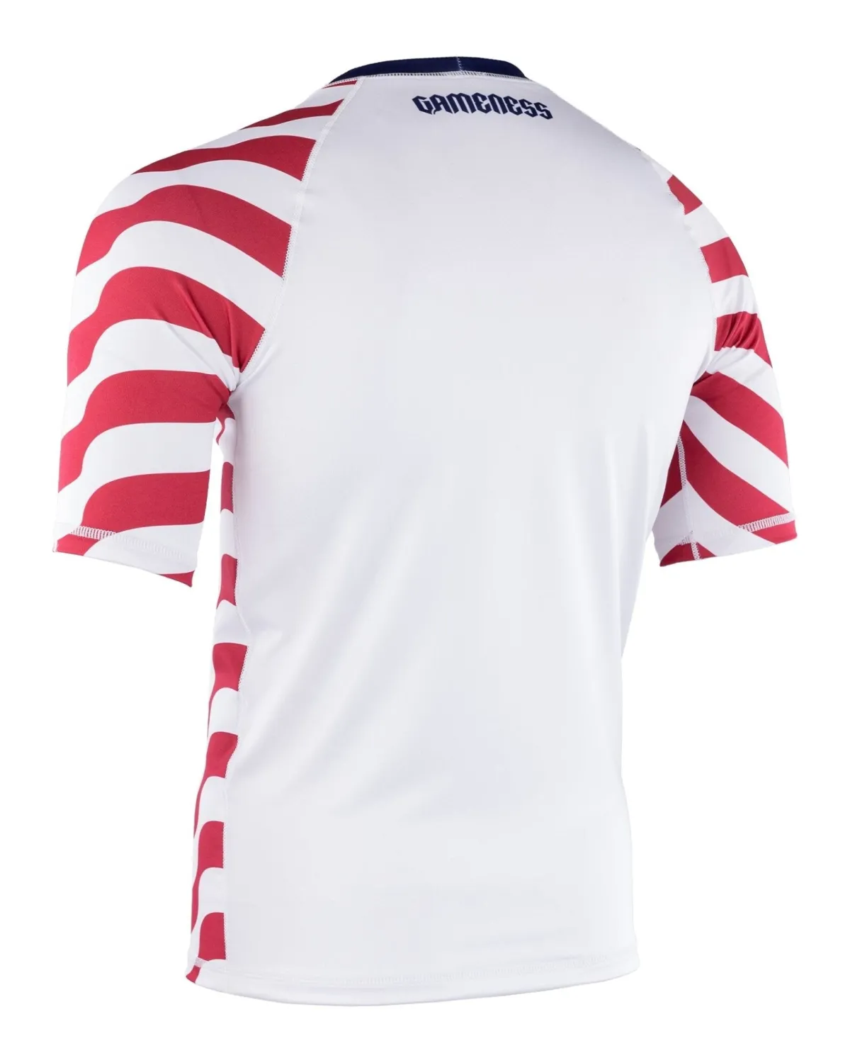 Online Gameness USA Stripes Short Sleeve Rash Guard White/Red