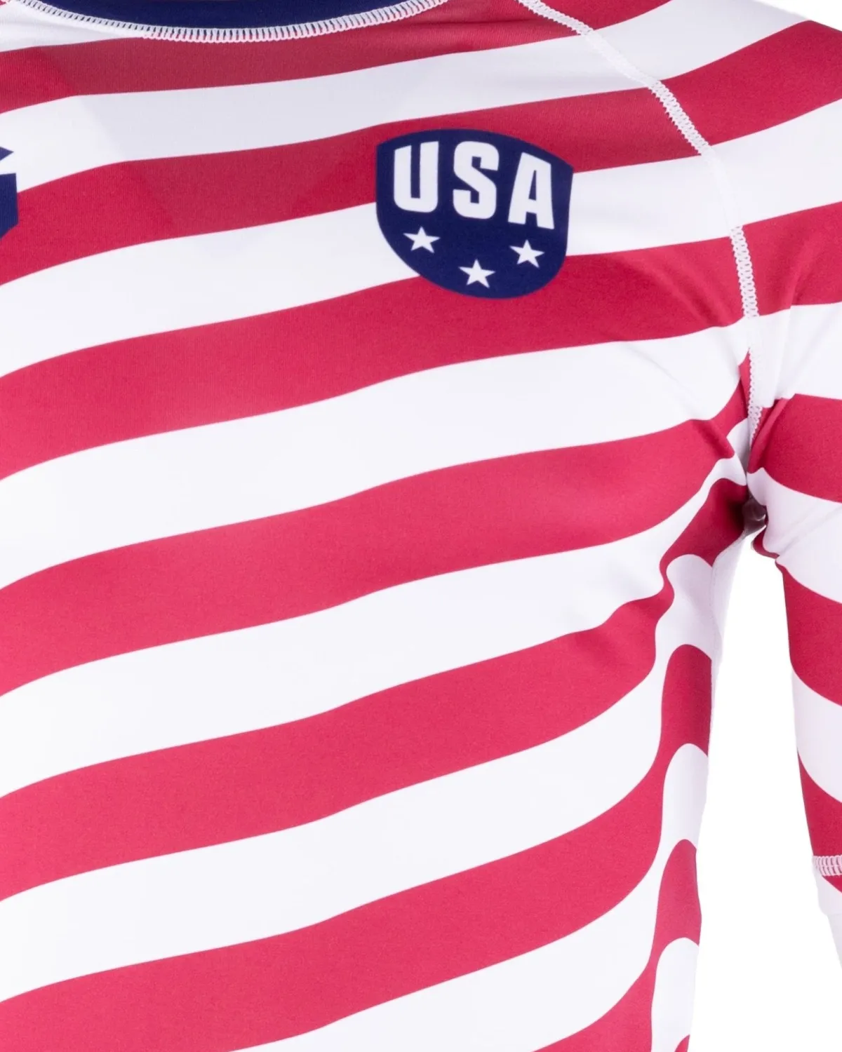 Online Gameness USA Stripes Short Sleeve Rash Guard White/Red