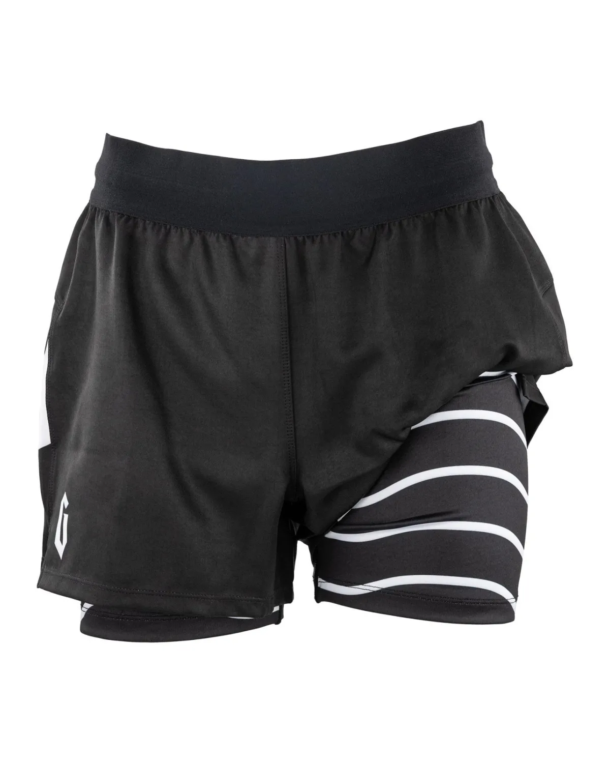 Clearance Century Martial Arts Gameness Women's Lined Pro Grappling Short - Flow Black