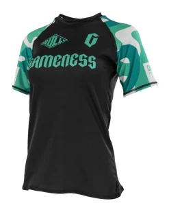 Gameness Women's Short Sleeve Bravo Rash Guard Black/Teal