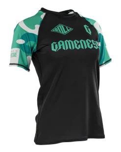 Gameness Women's Short Sleeve Bravo Rash Guard Black/Teal