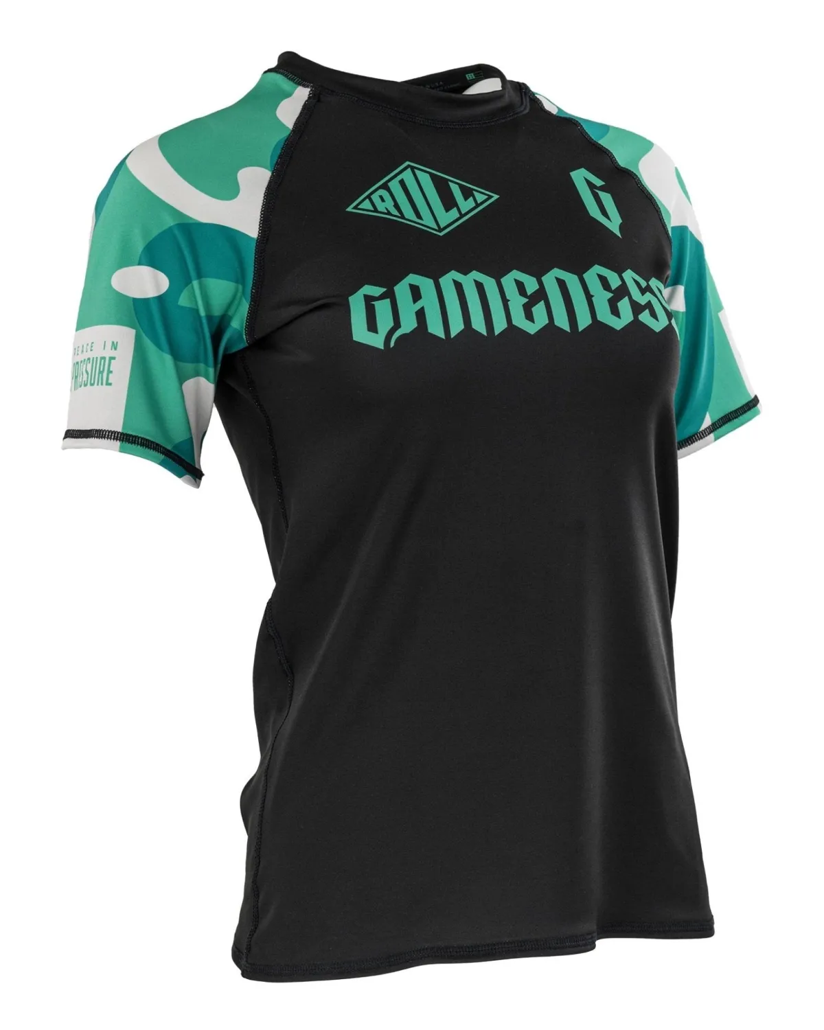 Gameness Women's Short Sleeve Bravo Rash Guard Black/Teal