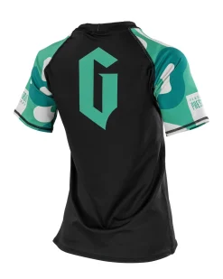 Gameness Women's Short Sleeve Bravo Rash Guard Black/Teal
