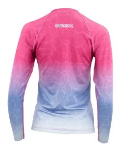 Outlet Gameness Women's Tempest Long Sleeve Rash Guard Blue/Pink
