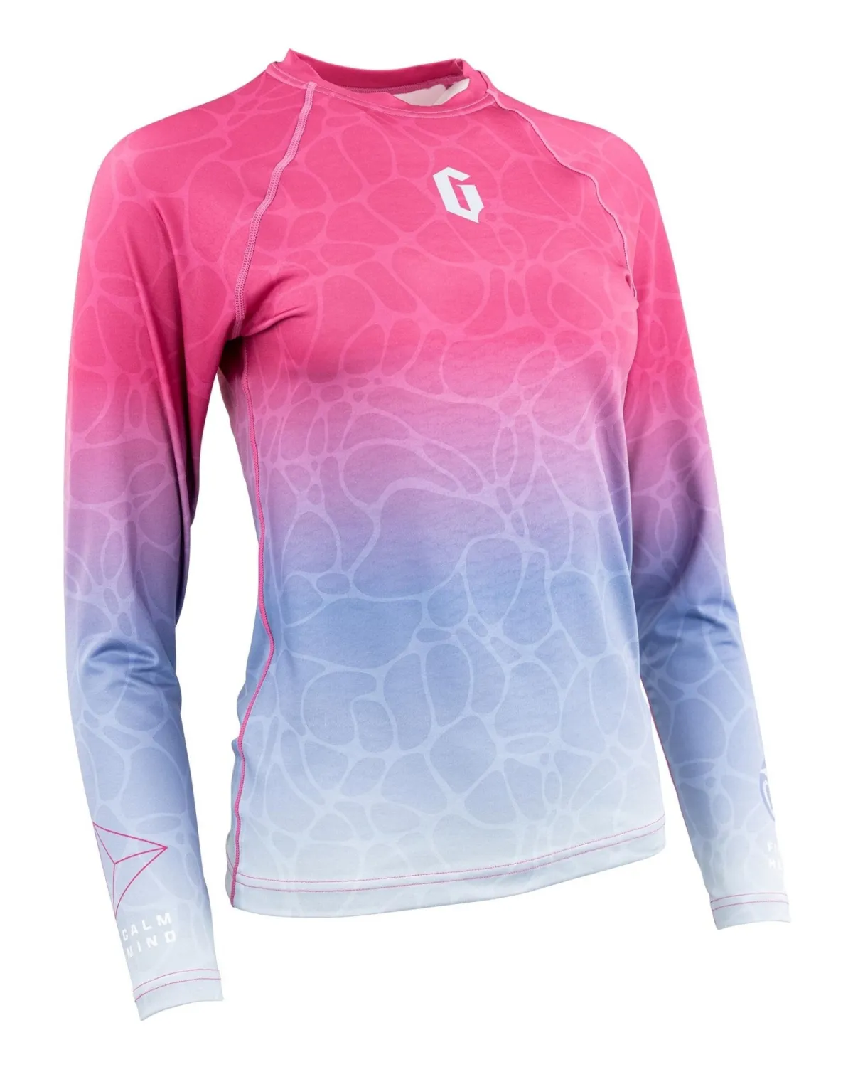 Outlet Gameness Women's Tempest Long Sleeve Rash Guard Blue/Pink