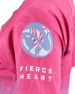 Outlet Gameness Women's Tempest Short Sleeve Rash Guard Pink/Blue