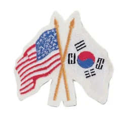 Outlet Century US Retail Iron-On USA/Korean Flags Patch