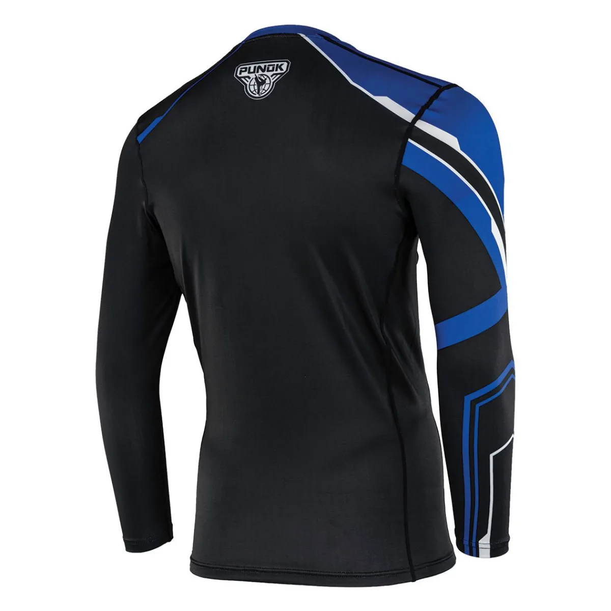 Hot Century Martial Arts Punok Long Sleeve Compression Top Blue/Black/White