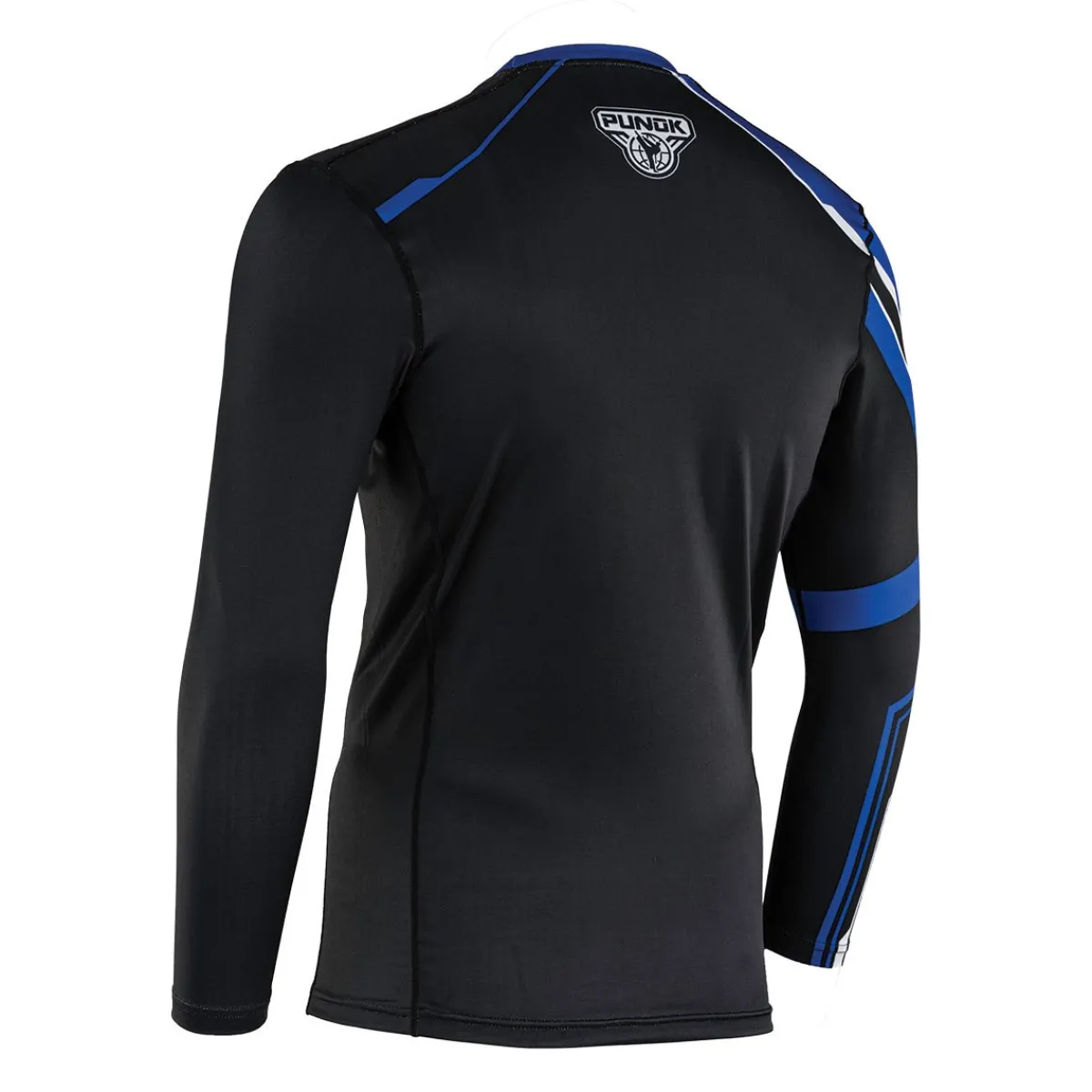 Hot Century Martial Arts Punok Long Sleeve Compression Top Blue/Black/White