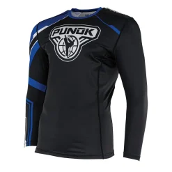 Hot Century Martial Arts Punok Long Sleeve Compression Top Blue/Black/White