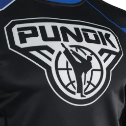 Hot Century Martial Arts Punok Long Sleeve Compression Top Blue/Black/White