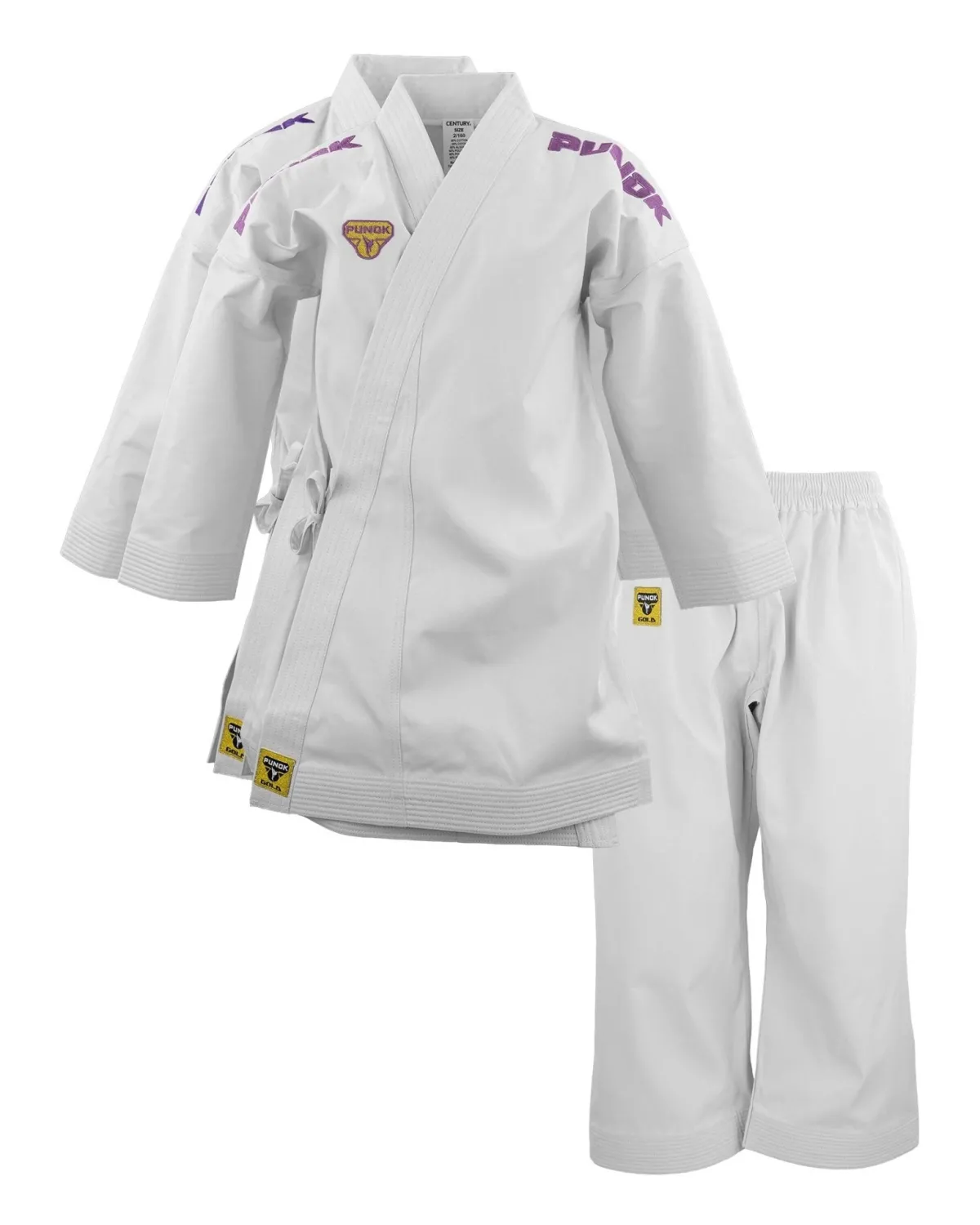 Online Century Martial Arts Punok Takyon Kata Gold Set - Purple/Pink White