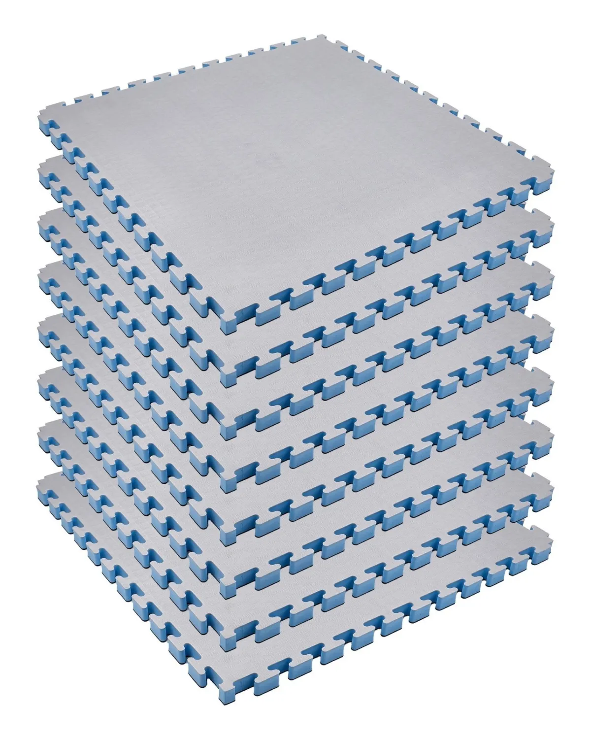 New Century Mats Reversible 1" Puzzle Mat Eight Piece Bundle - Grey/Black