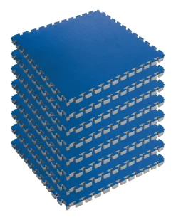 New Century Mats Reversible 1" Puzzle Mat Eight Piece Bundle - Blue/Red