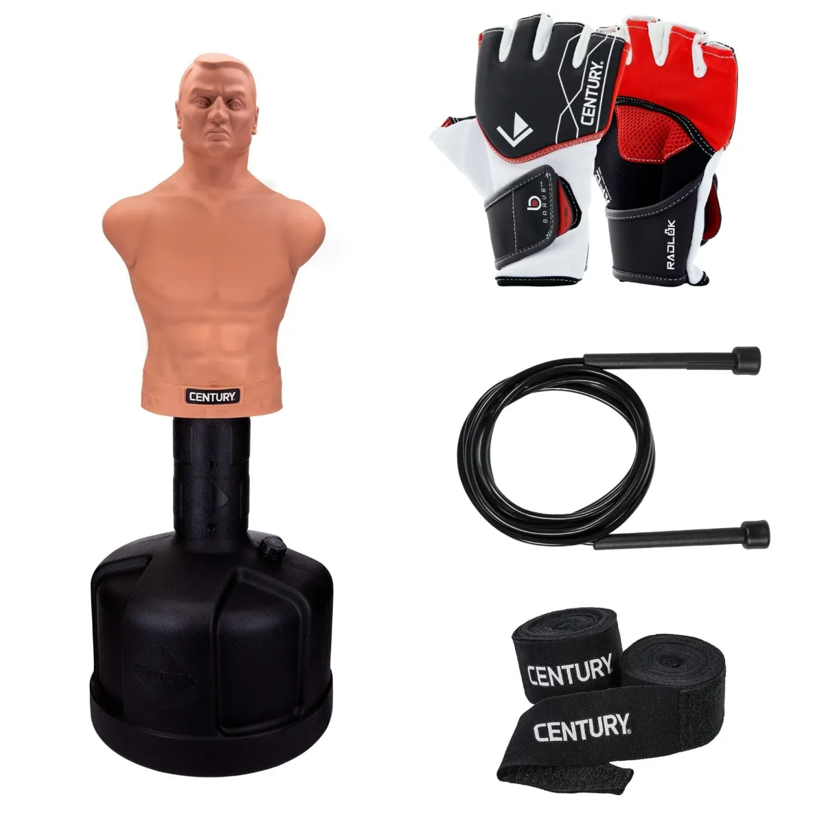 Online Century Martial Arts Spar BOB, L-XL Glove, Wrap, Rope Combo Red